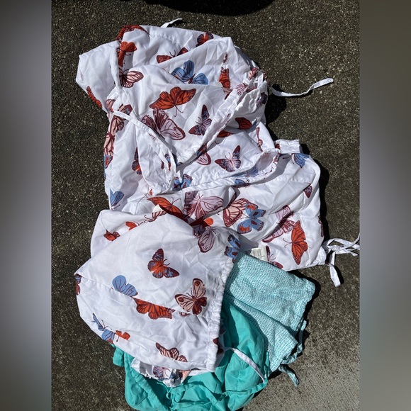 Other - White Butterfly Print Drawstring Storage Bags